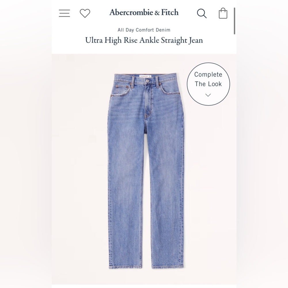 Abercrombie and Fitch Ultra High Rise Straight Jean Size 0/25 Regular
